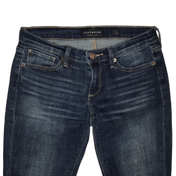 Lucky Brand Charlie Skinny Jeans Low Rise Dark Wash - Picture 1 of 6
